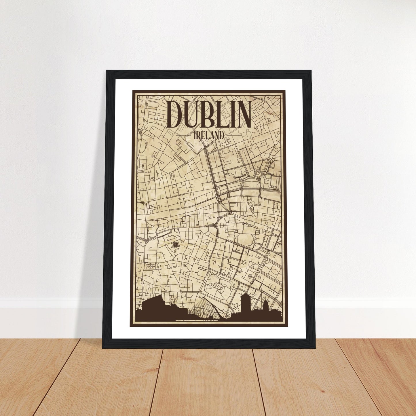 Gerahmtes Poster Dublin Irland Vintage Stadtplan