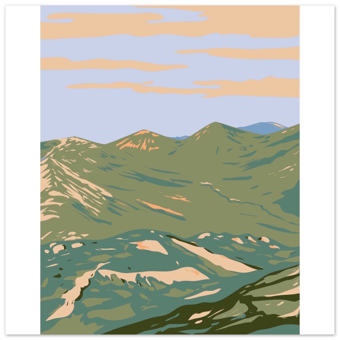 Impression d'art du parc national des Twelve Bens Connemara à Galway, en Irlande