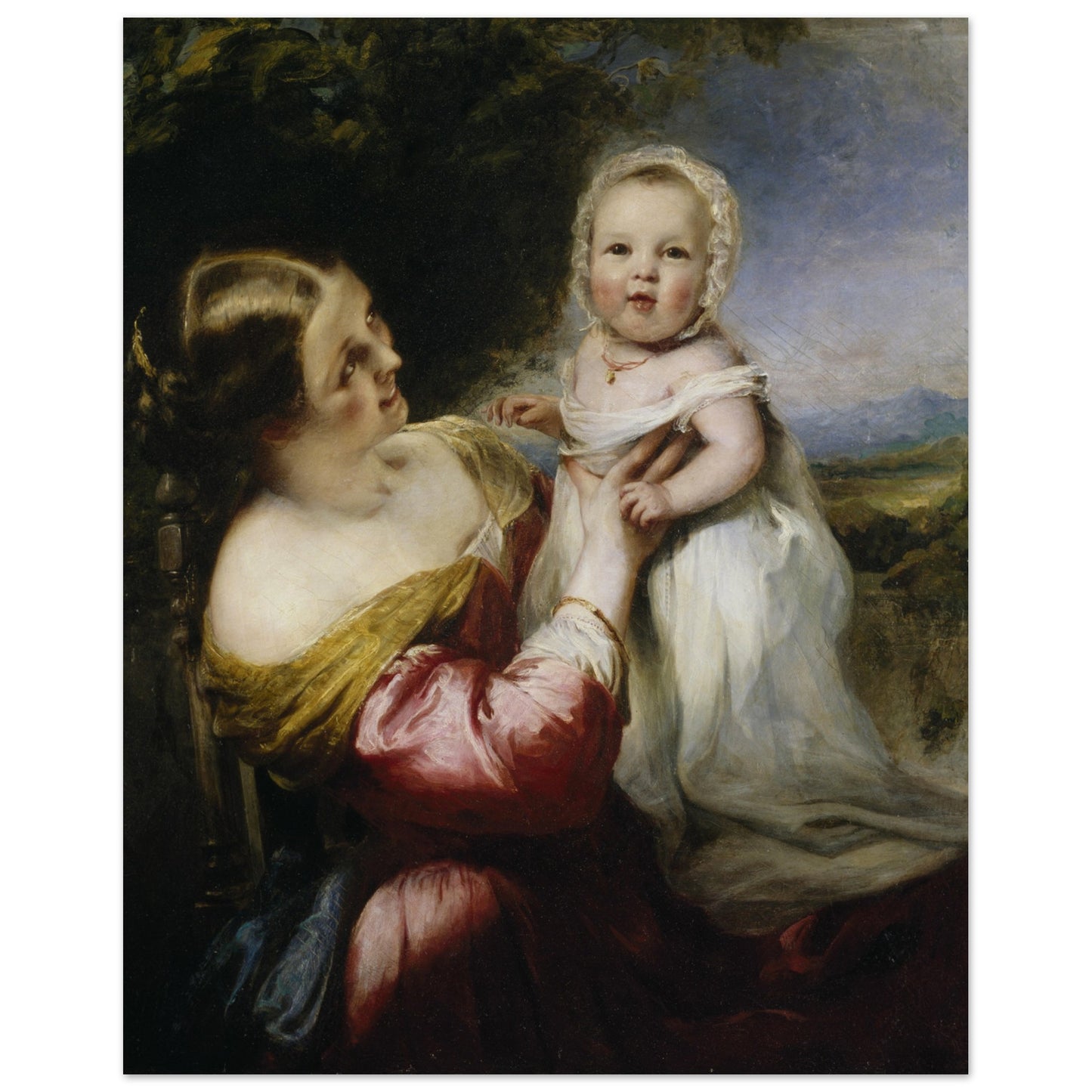 Young Mother’s Pastime (1844) by Richard Rothwell Print 40×50 cm 16×20″ – room setting display | Buy Irish Art