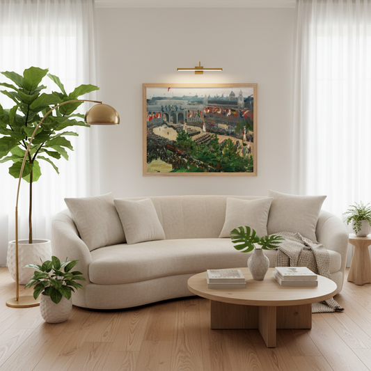 Admiralty Arch, Siegesparade, 19. Juli 1919, vom irischen Künstler John Lavery, Kunstdruck