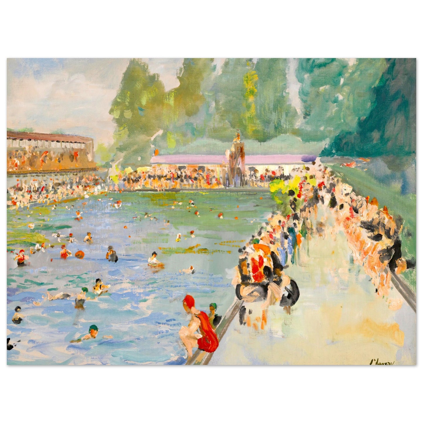 Chiswick Baths by John Lavery Art Print 40x50 cm / 16x20″ – framed print close-up | Buy Irish Art