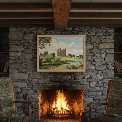 Trim Castle, County Meath vom irischen Künstler Dermod O'Brien – Kunstdruck