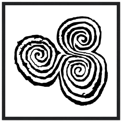 Newgrange Carving Triskelion Tri-Spirale Antikes Megalith-Symbol Gerahmter Wand-Kunstdruck
