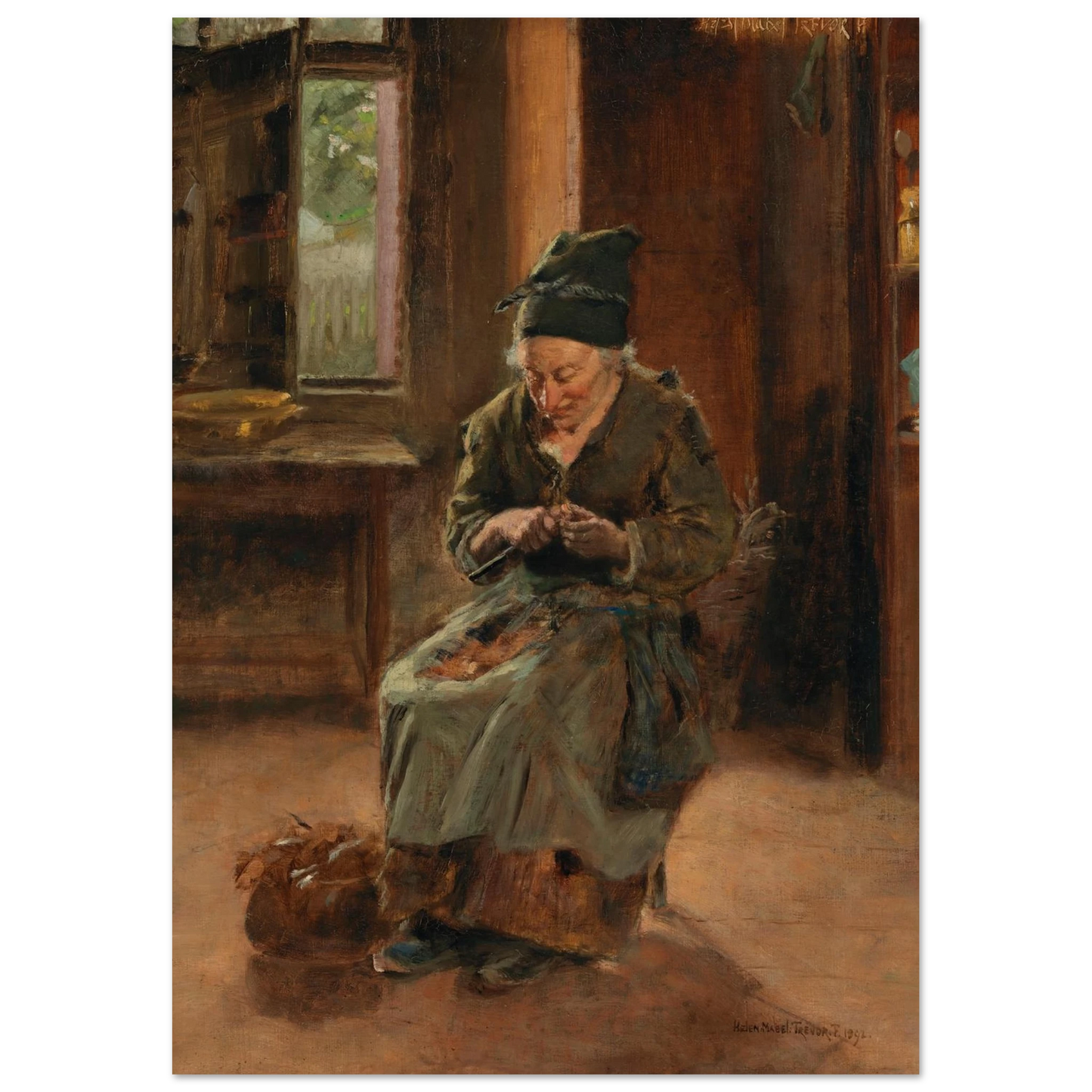 An Interior of a Breton Cottage by Irish Artist Helen Mabel Trevor – view 22 | Buy Irish Art