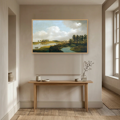 The Mill, Ballinrobe art print, framed and hung in a hallway
