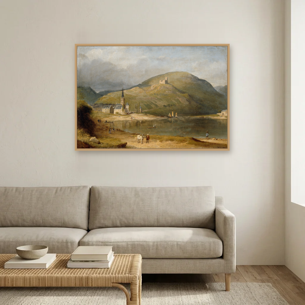 Bernkastel on the Moselle art print, framed and hung in a living room