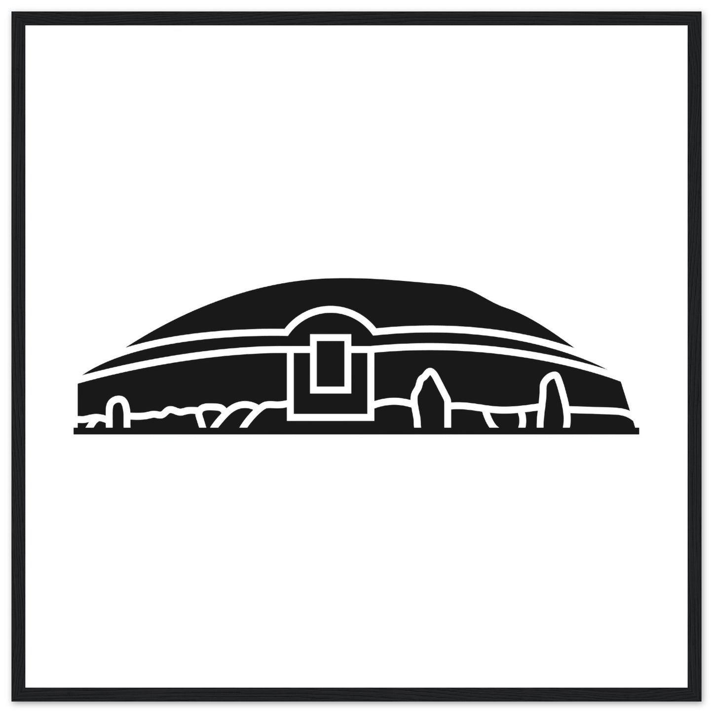 Moderne irische minimalistische Newgrange Illustration gerahmter Wandkunstdruck