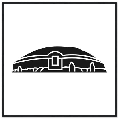 Moderne irische minimalistische Newgrange Illustration gerahmter Wandkunstdruck