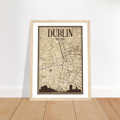 Gerahmtes Poster Dublin Irland Vintage Stadtplan
