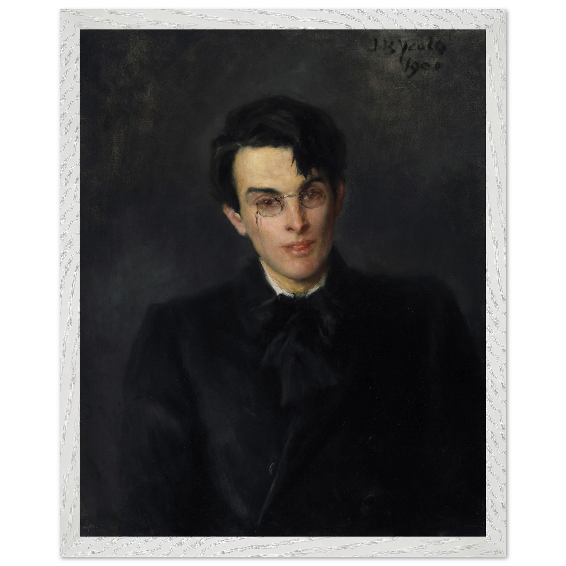 Portrait of W. B. Yeats framed art print – John Butler Yeats Irish literary wall art in solid wood gallery frame