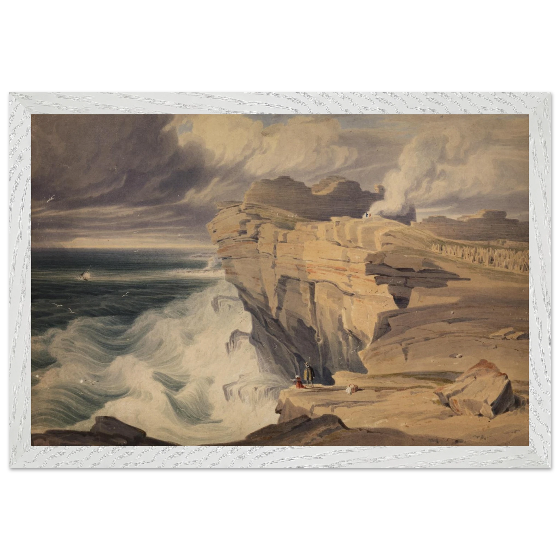 30×45 cm – Dún Aonghasa, Inis Mór by George Petrie – 30×45 cm white frame museum-quality art print