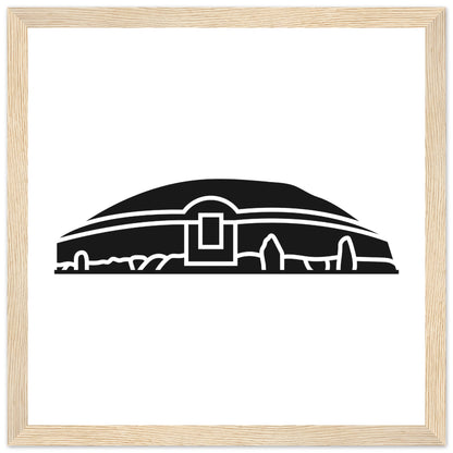 Moderne irische minimalistische Newgrange Illustration gerahmter Wandkunstdruck
