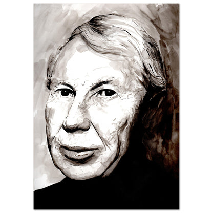 Louis le Brocquy Portrait von irischem Künstler, gerahmter Wand-Kunstdruck