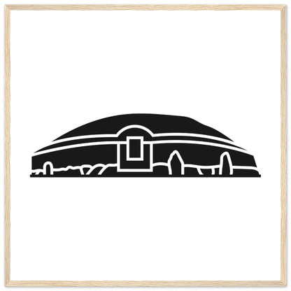 Moderne irische minimalistische Newgrange Illustration gerahmter Wandkunstdruck