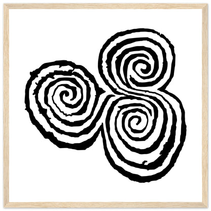 Newgrange Carving Triskelion Tri-Spirale Antikes Megalith-Symbol Gerahmter Wand-Kunstdruck