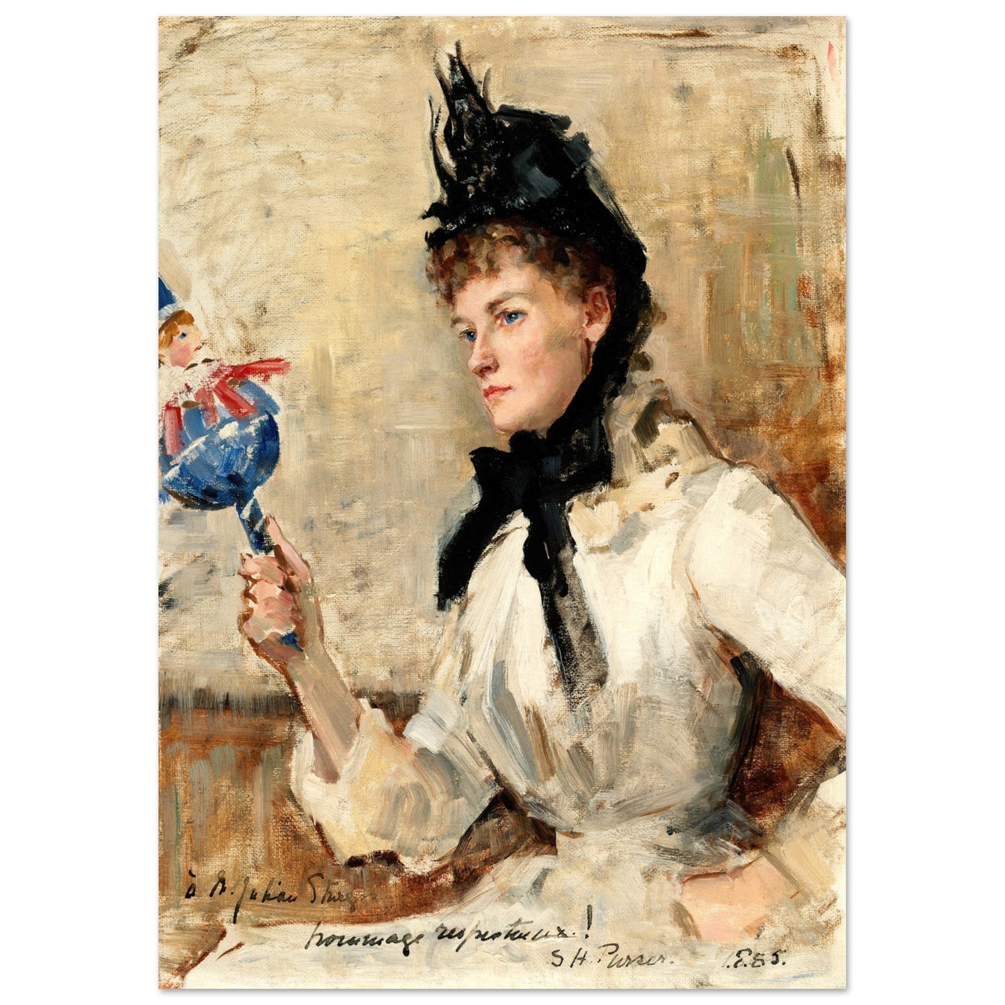 A Lady Holding a Rattle  by Irish Artist Sarah Purser Art Print – view 20 | Buy Irish Art