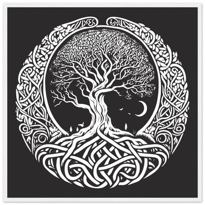 Symbolic Celtic Tree of Life design representing ancestry and unity framed print for spiritual home décor