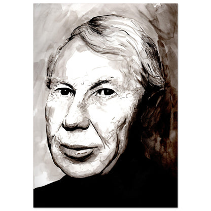 Louis le Brocquy Portrait von irischem Künstler, gerahmter Wand-Kunstdruck