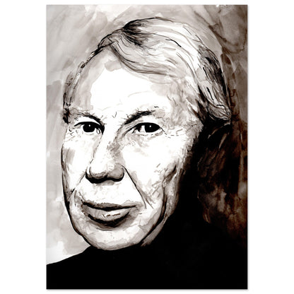 Louis le Brocquy Portrait von irischem Künstler, gerahmter Wand-Kunstdruck