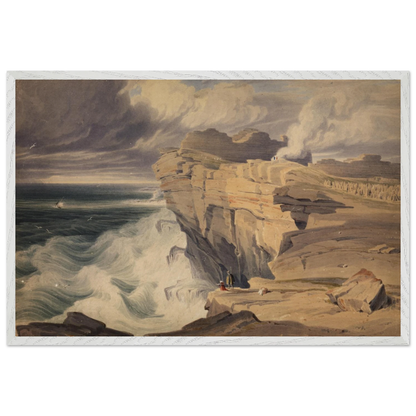 60×90 cm – Dún Aonghasa, Inis Mór by George Petrie – 60×90 cm white frame museum-quality art print