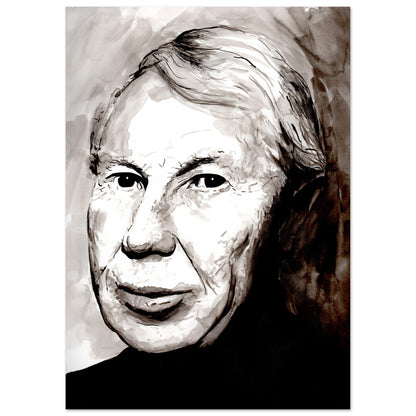 Louis le Brocquy Portrait von irischem Künstler, gerahmter Wand-Kunstdruck