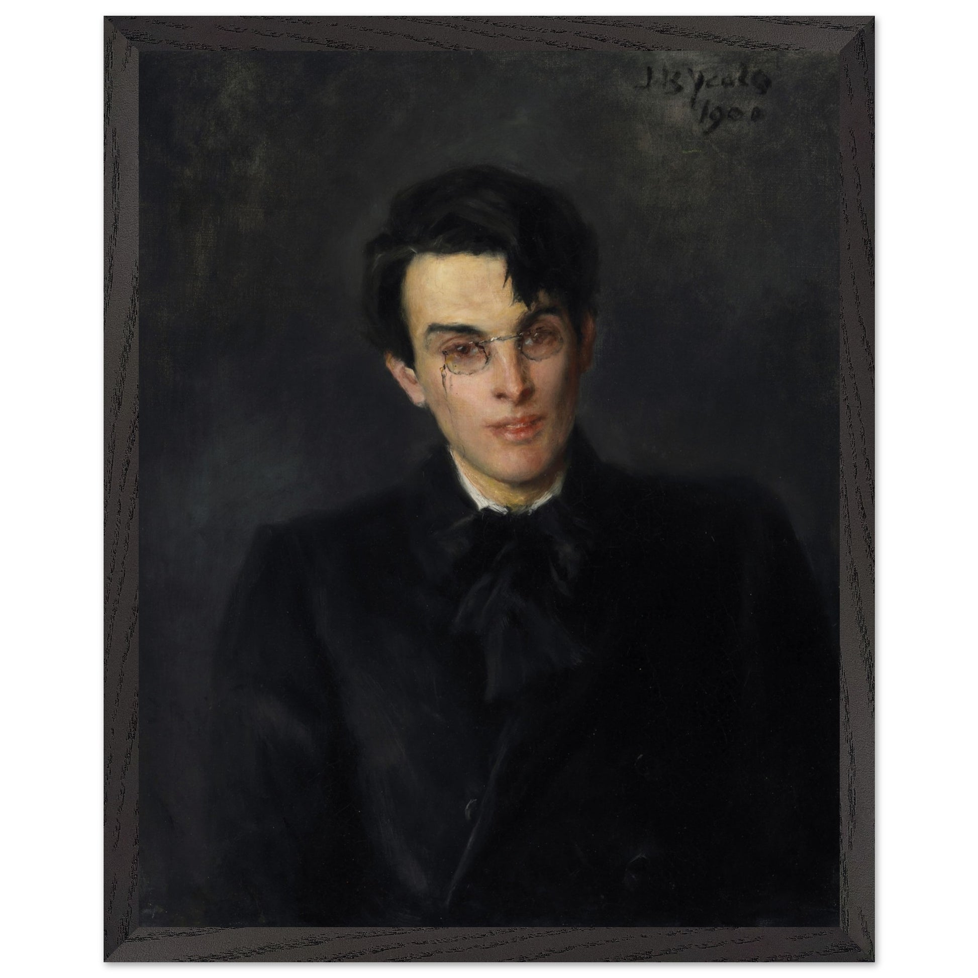 Portrait of W. B. Yeats framed art print – John Butler Yeats Irish literary wall art in solid wood gallery frame