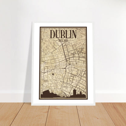 Gerahmtes Poster Dublin Irland Vintage Stadtplan