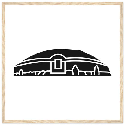 Moderne irische minimalistische Newgrange Illustration gerahmter Wandkunstdruck