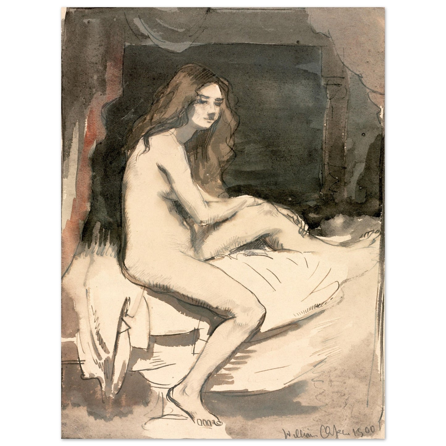 Seated Female Figure – William Orpen Art Print (view 8)