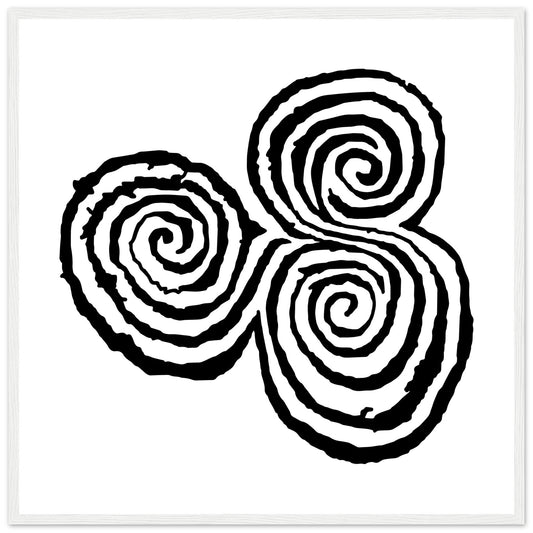Newgrange Carving Triskelion Tri-Spirale Antikes Megalith-Symbol Gerahmter Wand-Kunstdruck
