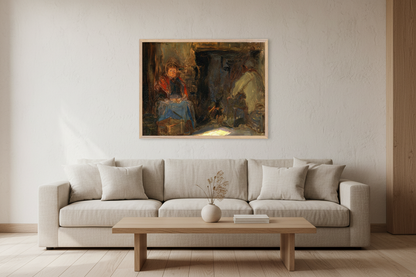 A Galway Cottage - Art Print by Irish Artist  Walter Frederick Osborne – size comparison view | Buy Irish Art