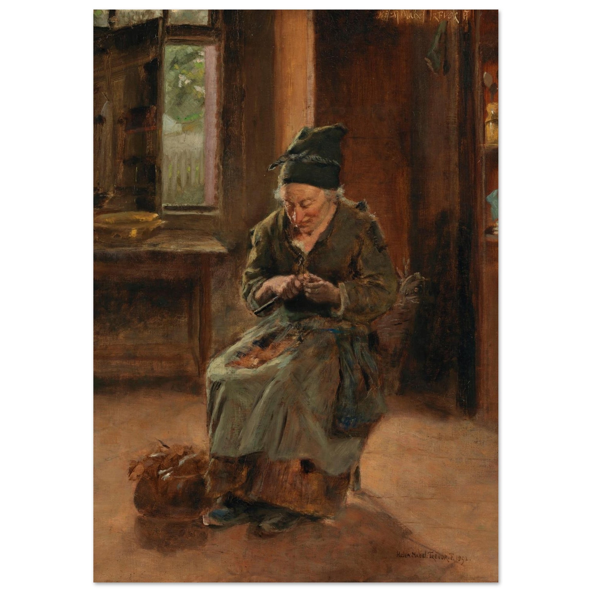 An Interior of a Breton Cottage by Irish Artist Helen Mabel Trevor – view 17 | Buy Irish Art