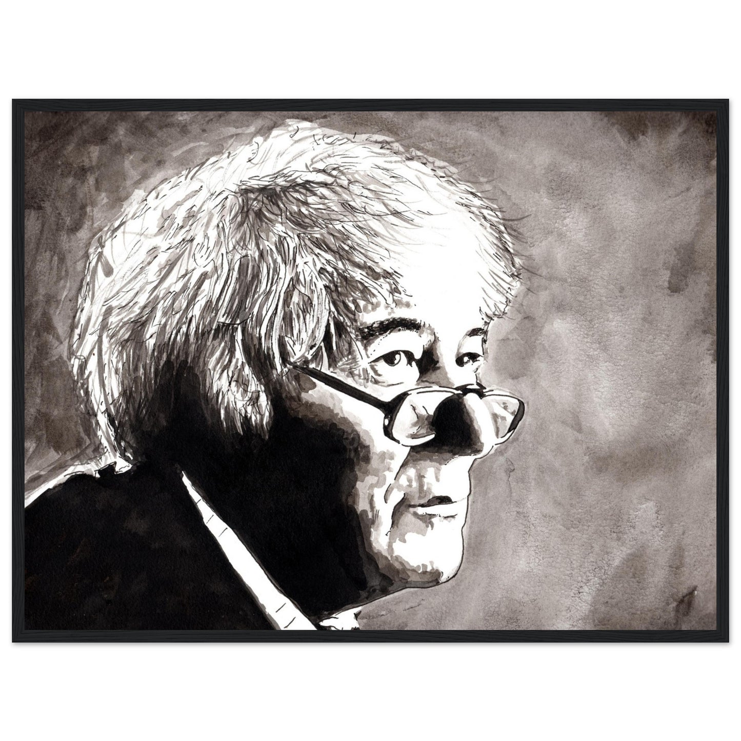 Immerse your space in the poetic brilliance of Seamus Heaney with our framed fine art print. This carefully crafted portrait print pays homage to the lyrical genius of the beloved Irish poet.