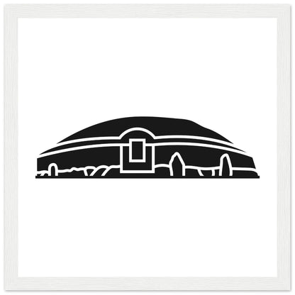 Moderne irische minimalistische Newgrange Illustration gerahmter Wandkunstdruck