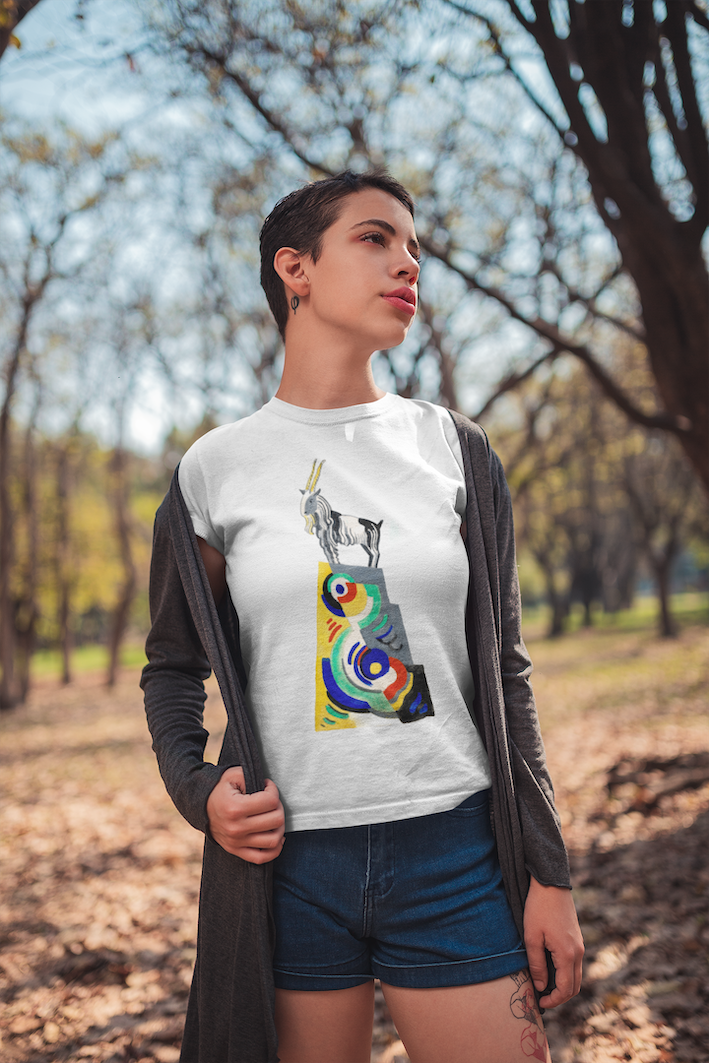 A Goat Monument von Mainie Jellett – Schweres Unisex-T-Shirt