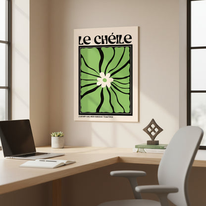 Le Chéile - Together Print, As Gaeilge, Phrase, Irish Language Prints • A2 Le Chéile print unframed above workspace desk, calming modern home office, Irish cultural decor • A2 Le Chéile print unframed above workspace desk, calming modern home office, Irish cultural decor