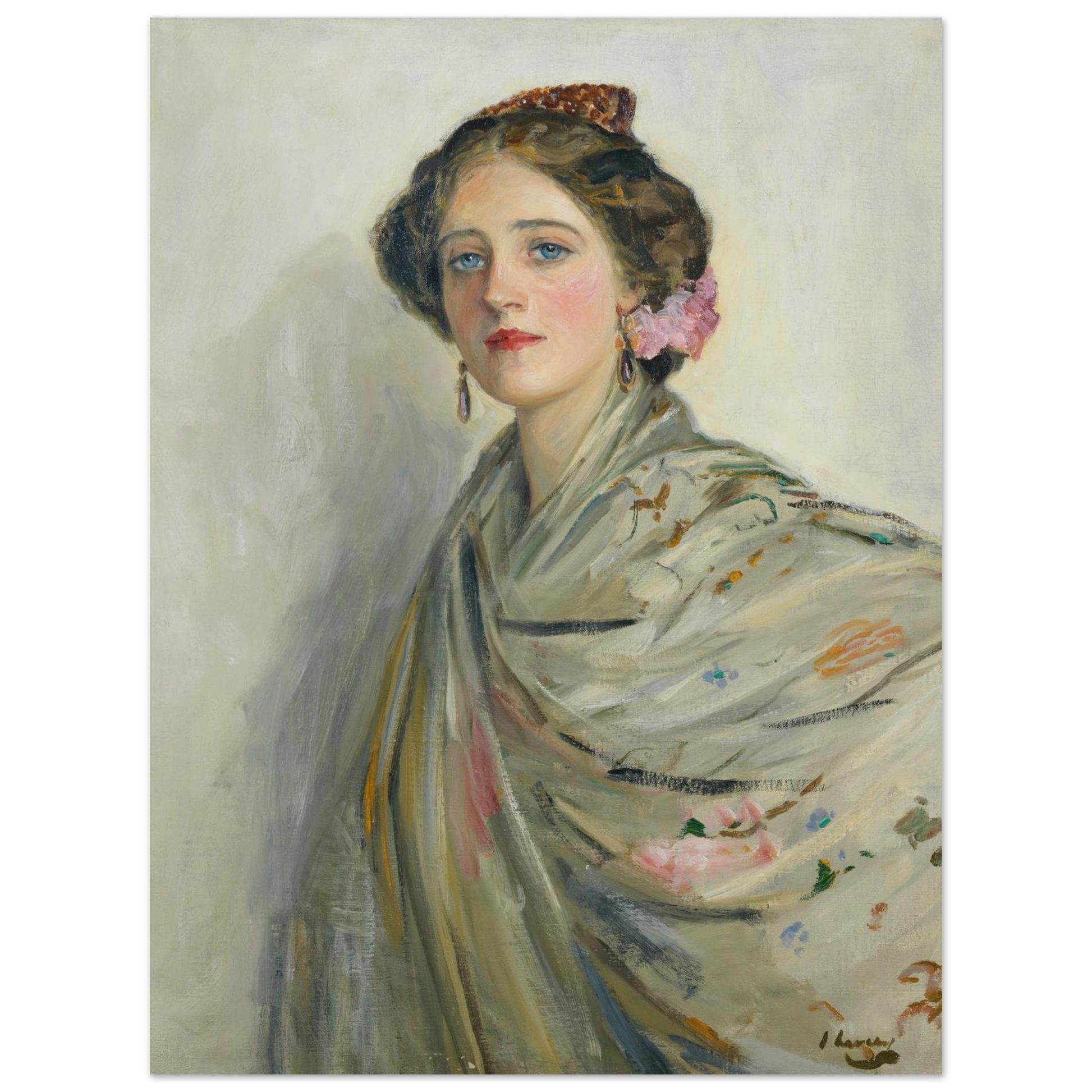 A Fair Spaniard, Mrs Chowne by Sir John Lavery Irish master art print unframed archival edition