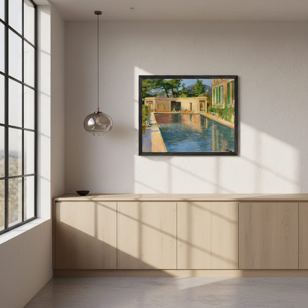 Swimming Pool, Southern France – Sir John Lavery Art Print (view 2)