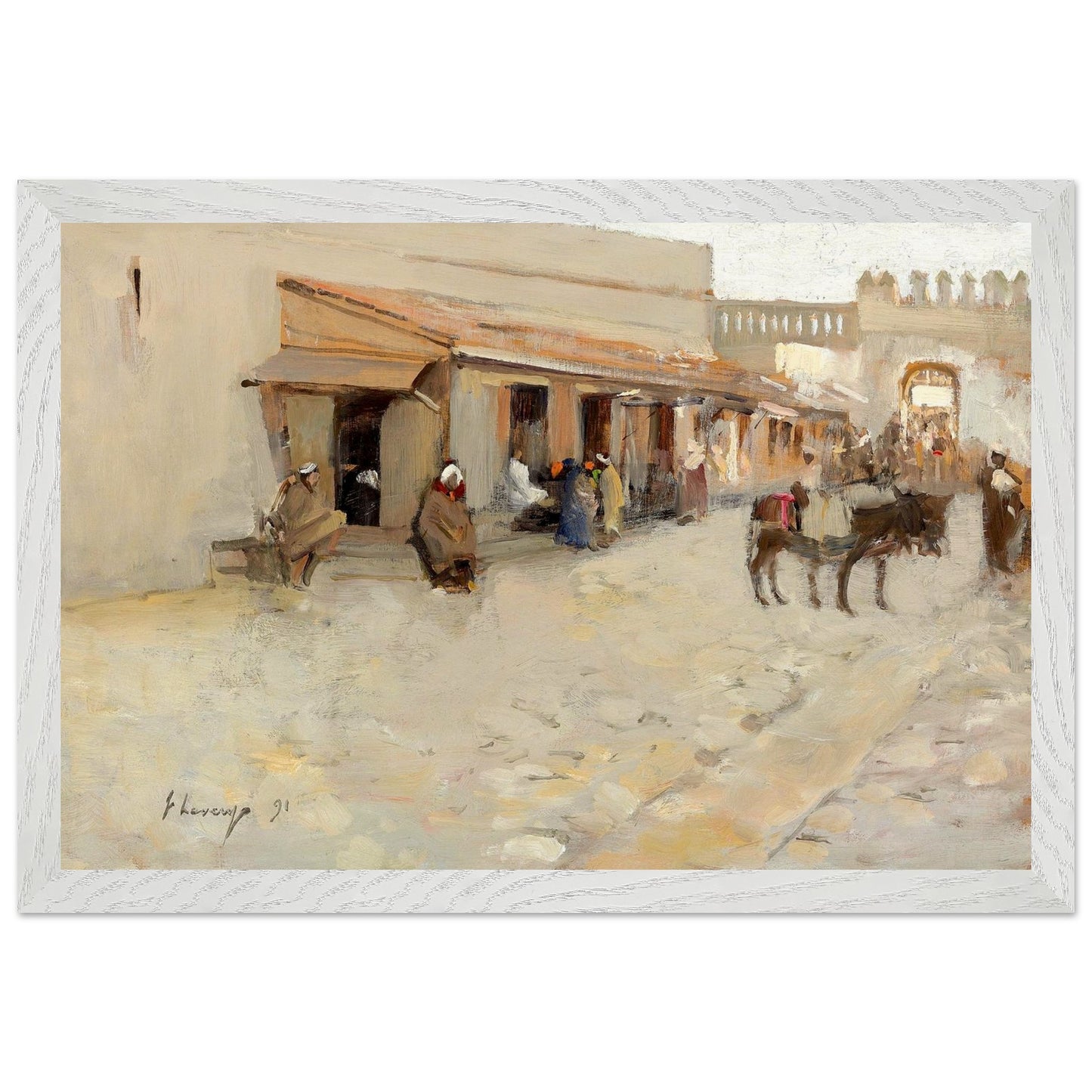 El Asha (1891) by Sir John Lavery in white FSC-certified wooden frame, 30×45 cm premium archival print