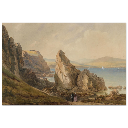 Large Black Wooden Framed reproduction of A Bay near Howth by Henry Newton from the National Gallery of Ireland