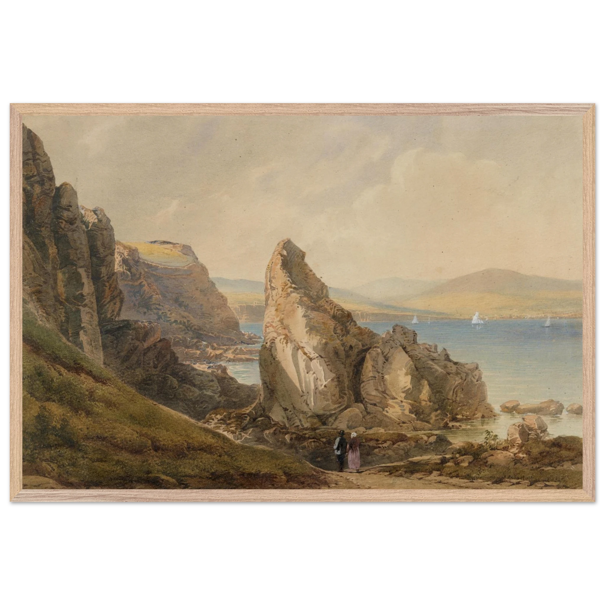 Large Wooden Framed reproduction of A Bay near Howth by Henry Newton from the National Gallery of Ireland