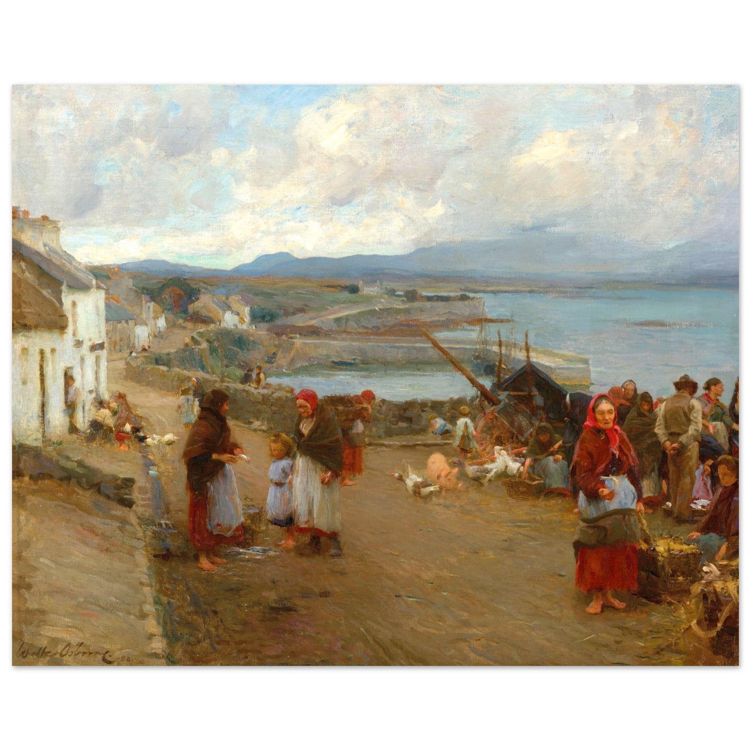 Life in Connemara, A Market Day by Walter Frederick Osborne – unframed 40×50 cm Collector’s Edition archival art print