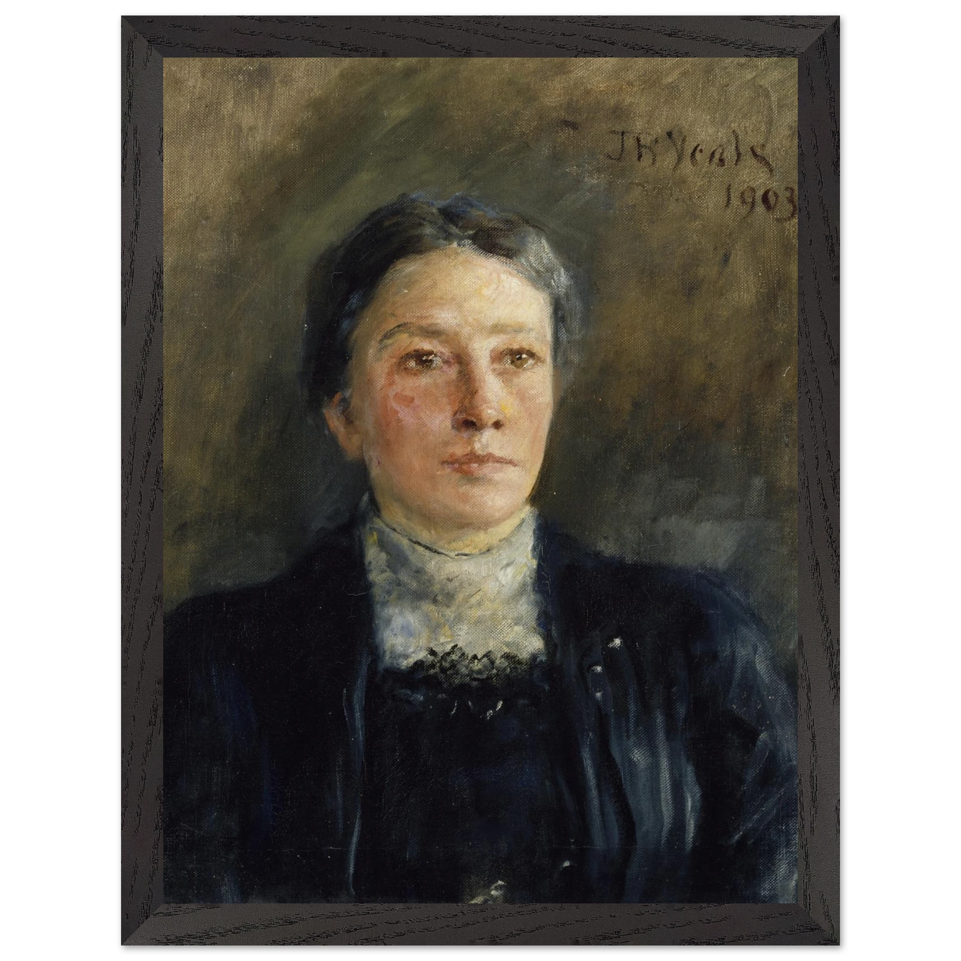 Portrait of Augusta Gregory by John Butler Yeats – 30x40 cm framed in black wood, gallery edition