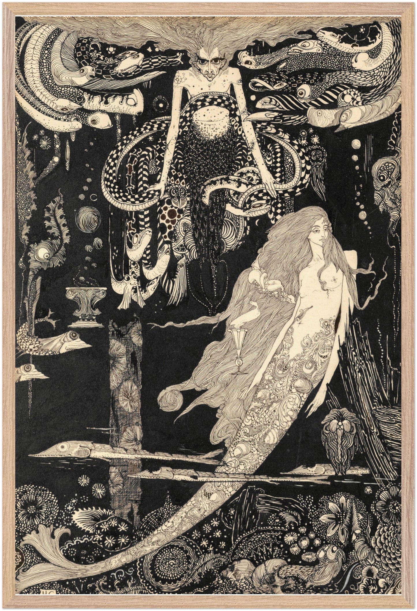 Die kleine Seejungfrau vom irischen Künstler Harry Clarke Kunstdruck