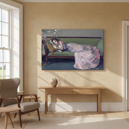 The Green Sofa — Sir John Lavery (1903) Canvas Print (view 7)