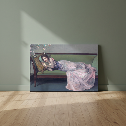 The Green Sofa — Sir John Lavery (1903) Canvas Print (view 6)