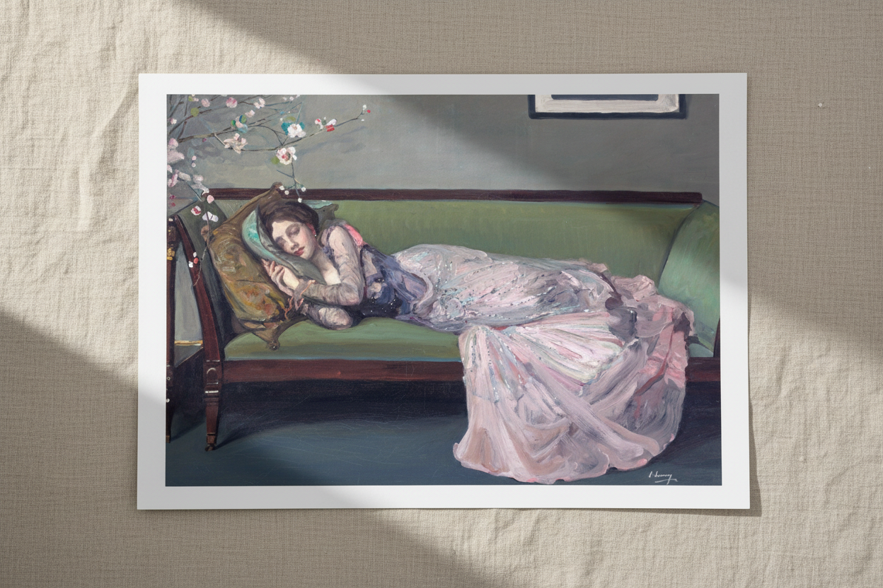 The Green Sofa by Sir John Lavery – Archival Irish Art Print