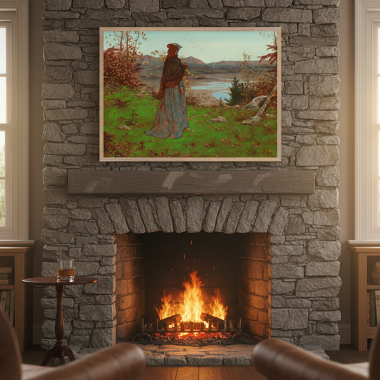 William Hennessy – Woman in an Autumn Landscape Print