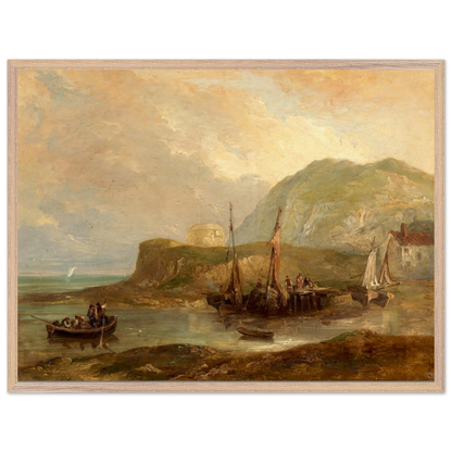 Wood frame reproduction print of A View of Bray Head by Samuel Frederick Brocas