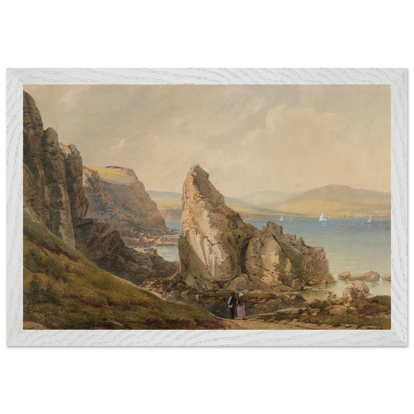 Framed reproduction of A Bay near Howth by Henry Newton from the National Gallery of Ireland